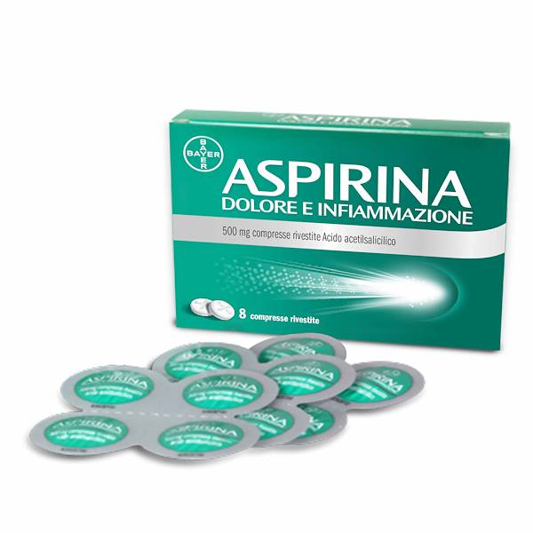 ASPIRINA DOLORE INFIAMMAZIONE 8 COMPRESSE 500MG, ASPIRINA DOLORE, ANALGESICO, ASPIRINA PER INFIAMMAZIONE