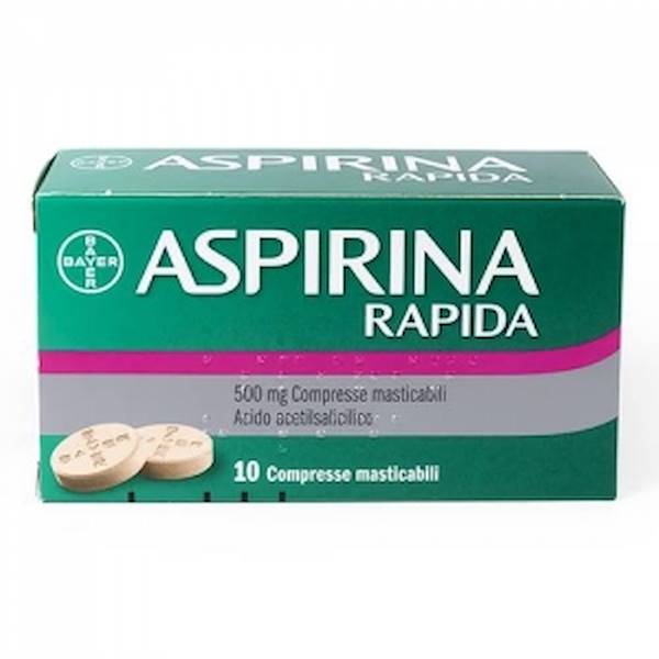 ASPIRINA RAPIDA 10 COMPRESSE MASTICABILI 500MG, ASPIRINA RAPIDAD 500 MG COMPRESSE MASTICABILI