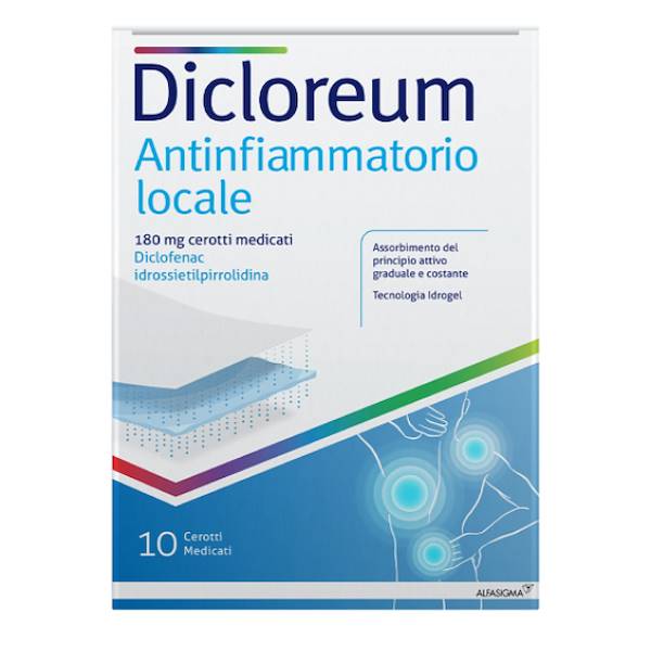 DICLOREUM CEROTTI MEDICATI 180MG 10PZ