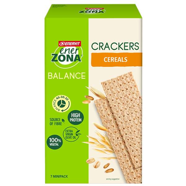 ENERZONA CRACKERS CEREALS 7 MINIPACK, 7 porzioni da 25 g.