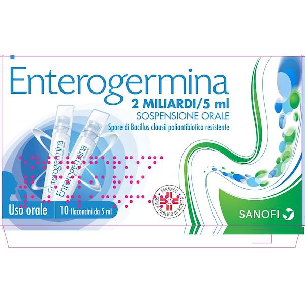 ENTEROGERMINA 10 FLACONCINI 2 MILIARDI/5ML, fermenti lattici