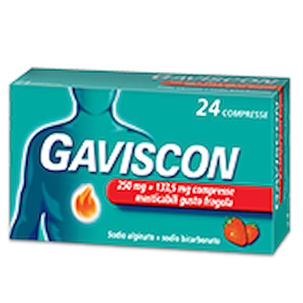 GAVISCON 24 COMPRESSE MASTICABILI FRAGOLA 250+133, 5MG