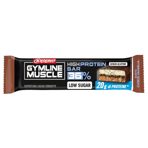 GYMLINE 20G PROTEINBAR CHOCO VANIGLIA, GYMLINE MUSCLE HIGH PROTEIN BAR