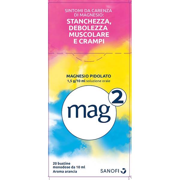 MAG 2 SOLUZIONE LIQUIDA 20 BUSTINE 1, 5G/10ML, 20 BUSTINE MONODOSE 1, 5g/10ml