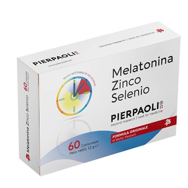 MELATONINA ZINCO SELENIO 60 COMPRESSE, sviluppata con l'intento di ottenere un picco di rilascio di Melatonina durante la notte