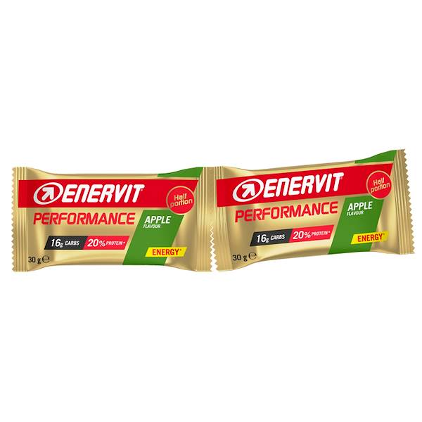 ENERVIT POWERSPORT DOUBLE MELA, Barrette energetiche utili in caso di  intenso sforzo muscolare nell'ambito dell'attività sportiva