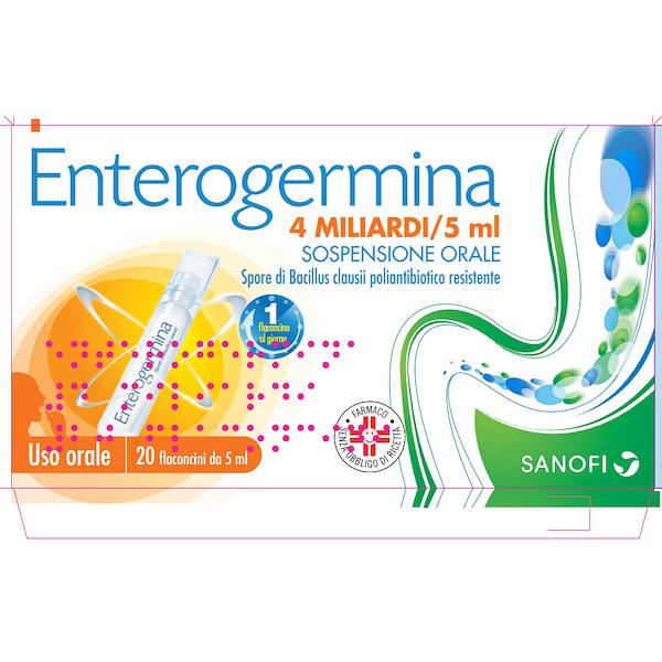 ENTEROGERMINA 20 FLACONCINI 4 MILIARDI/5ML