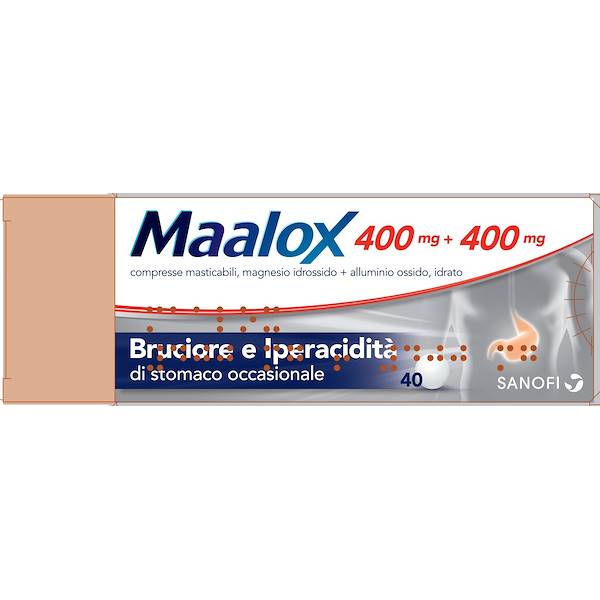 MAALOX 40 COMPRESSE MASTICABILI 400MG + 400MG