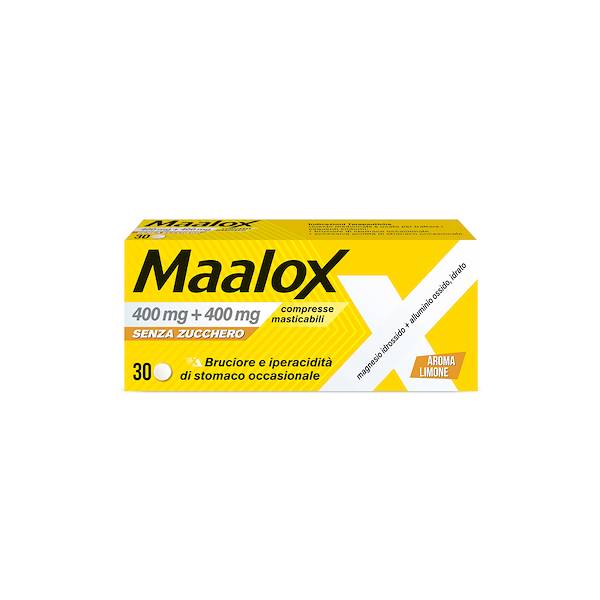 MAALOX SENZA ZUCCHERO 30 CPR LIMONE 400MG + 400MG