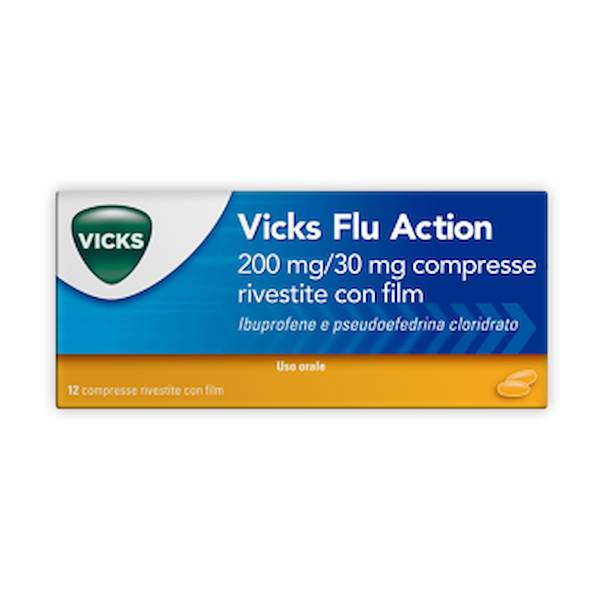 VICKS FLU ACTION*12CPR200+30MG